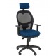 Silla Jorquera malla negra asiento bali azul marino cabecero regulable